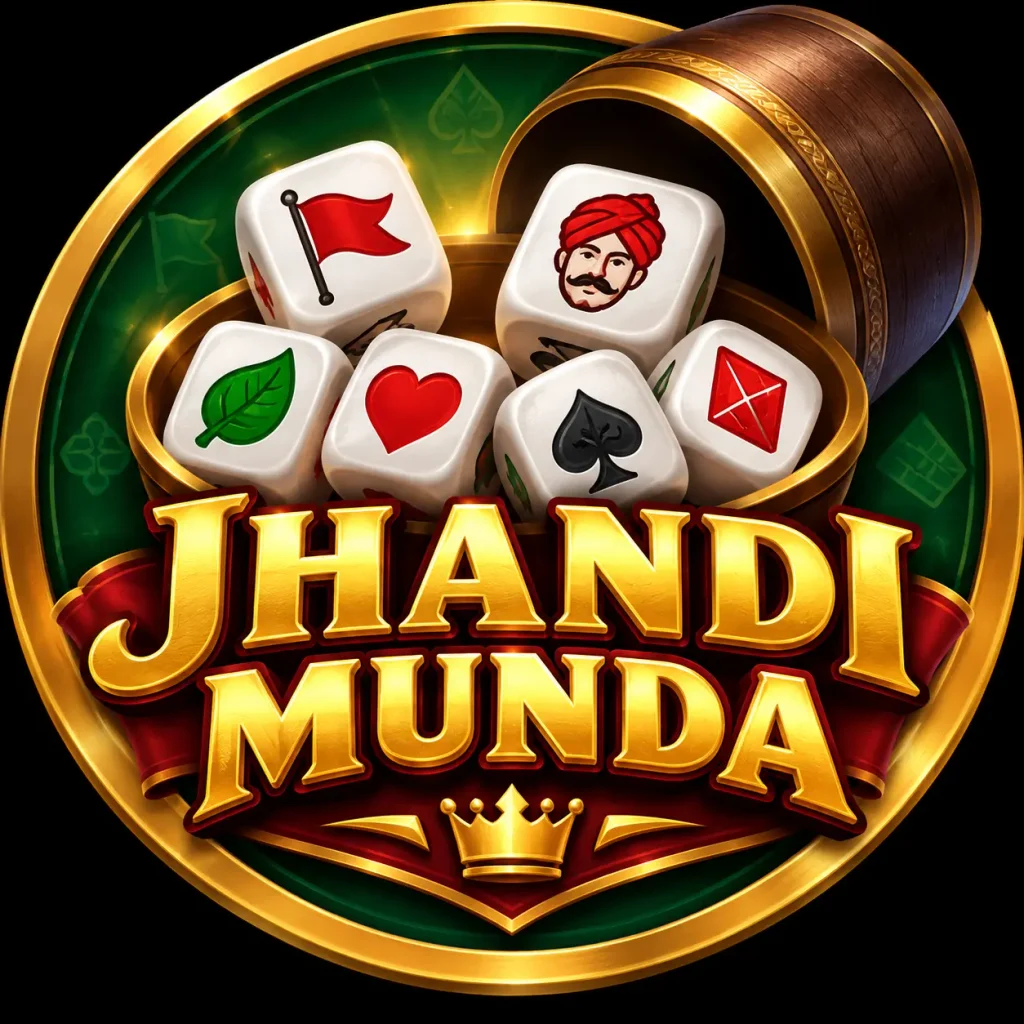 Jhandi Munda Game with six dice symbols on mobile